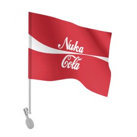 Флаг для автомобиля с принтом NUKA COLA в Тюмени, 100% полиэстер | Размер: 30*21 см | 101 | 111 | 76 | atom cats | bethesda | brotherhood of steel | fallout | nuka cola | outcast | tunnel snakes | vault | war | братство стали | бункер | война | убежище | фолаут | фоллаут | ядеркола