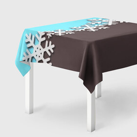 Скатерть 3D с принтом СНЕЖИНКИ в Тюмени, 100% полиэстер (ткань не мнется и не растягивается) | Размер: 150*150 см | зима | зимний | снег | снежинки
