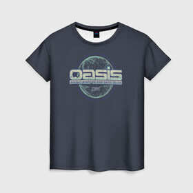 Женская футболка 3D с принтом O.A.S.I.S в Тюмени, 100% полиэфир ( синтетическое хлопкоподобное полотно) | прямой крой, круглый вырез горловины, длина до линии бедер | oasis | parzival | ready player one | парсифаль | первому игроку приготовиться