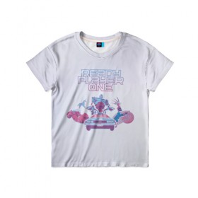 Детская футболка 3D с принтом Ready Player One - delorean в Тюмени, 100% гипоаллергенный полиэфир | прямой крой, круглый вырез горловины, длина до линии бедер, чуть спущенное плечо, ткань немного тянется | 