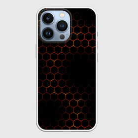 Чехол для iPhone 13 Pro с принтом СТАЛЬНАЯ БРОНЯ в Тюмени,  |  | geometry | orange | steel | texture | yellow | абстракция | броня | геометрия | защита | костюм | соты | сталь | текстура | цветные