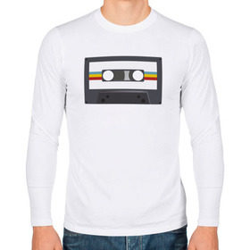Мужской лонгслив хлопок с принтом Компакт-кассета в Тюмени, 100% хлопок |  | 90 е | арт | аудиокассета | дизайн | компакт кассета | магнитола | музыка | ретро