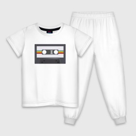 Детская пижама хлопок с принтом Компакт-кассета в Тюмени, 100% хлопок |  брюки и футболка прямого кроя, без карманов, на брюках мягкая резинка на поясе и по низу штанин
 | 90 е | арт | аудиокассета | дизайн | компакт кассета | магнитола | музыка | ретро