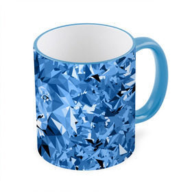 Кружка 3D с принтом Сине-бело-голубой лев в Тюмени, керамика | ёмкость 330 мл | fczp | spb | zenit | белый | геометрия | зенит | питер | санкт петербург | синий | спб | треугольники