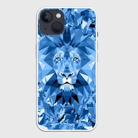 Чехол для iPhone 13 с принтом Сине бело голубой лев в Тюмени,  |  | fczp | spb | zenit | белый | геометрия | зенит | питер | санкт петербург | синий | спб | треугольники