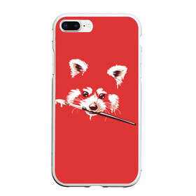 Чехол для iPhone 7Plus/8 Plus матовый с принтом Красная панда в Тюмени, Силикон | Область печати: задняя сторона чехла, без боковых панелей | енот | кисть | лиса | малая панда | художник
