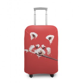 Чехол для чемодана 3D с принтом Красная панда в Тюмени, 86% полиэфир, 14% спандекс | двустороннее нанесение принта, прорези для ручек и колес | енот | кисть | лиса | малая панда | художник