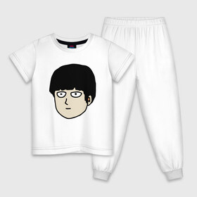 Детская пижама хлопок с принтом Моб в Тюмени, 100% хлопок |  брюки и футболка прямого кроя, без карманов, на брюках мягкая резинка на поясе и по низу штанин
 | Тематика изображения на принте: anime | mob psycho 100 | shigeo kageyama | аниме | моб психо 100