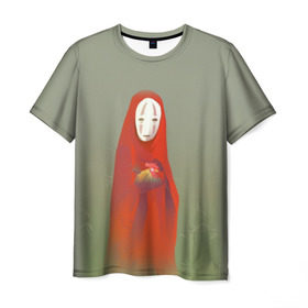 Мужская футболка 3D с принтом Унесенные призраками в Тюмени, 100% полиэфир | прямой крой, круглый вырез горловины, длина до линии бедер | spirited away | аниме | безликий | унесённые призраками | хаяо миядзаки