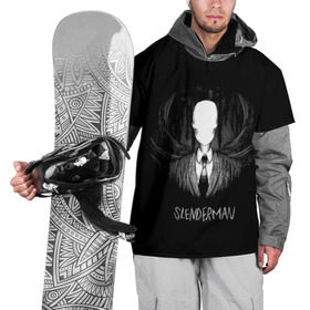 Накидка на куртку 3D с принтом SLENDER MAN в Тюмени, 100% полиэстер |  | horror | slender | slender the arrival | slenderman | монстры | ночь | фантастика
