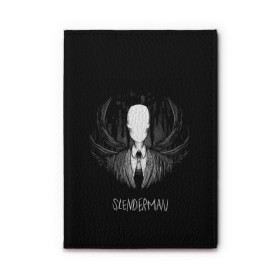 Обложка для автодокументов с принтом SLENDER MAN в Тюмени, натуральная кожа |  размер 19,9*13 см; внутри 4 больших “конверта” для документов и один маленький отдел — туда идеально встанут права | Тематика изображения на принте: horror | slender | slender the arrival | slenderman | монстры | ночь | фантастика