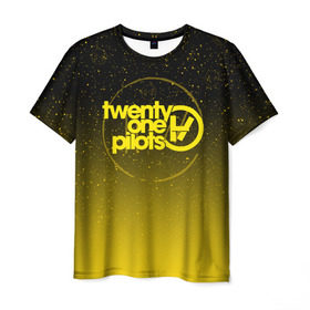 Мужская футболка 3D с принтом TWENTY ONE PILOTS TOP в Тюмени, 100% полиэфир | прямой крой, круглый вырез горловины, длина до линии бедер | 21 pilots | 21p | galaxy | music | rock | space | star | top | trench | twenty one pilots | галактика | группа | звезды | космос | музыка | рок