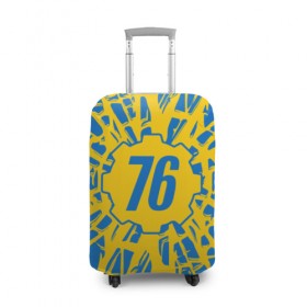 Чехол для чемодана 3D с принтом FALLOUT 76 в Тюмени, 86% полиэфир, 14% спандекс | двустороннее нанесение принта, прорези для ручек и колес | 