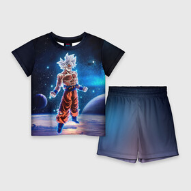 Детский костюм с шортами 3D с принтом Goku on a planet в Тюмени,  |  | anime | dragon ball | аниме | гоку | драгон бол | дракона жемчуг