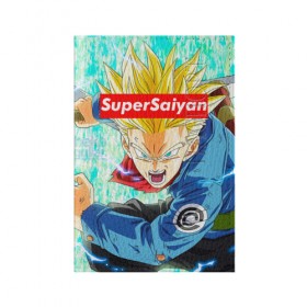 Обложка для паспорта матовая кожа с принтом Super Saiyan в Тюмени, натуральная матовая кожа | размер 19,3 х 13,7 см; прозрачные пластиковые крепления | anime | dragon ball | аниме | гоку | драгон бол | дракона жемчуг