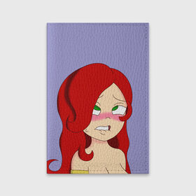 Обложка для паспорта матовая кожа с принтом Redhead в Тюмени, натуральная матовая кожа | размер 19,3 х 13,7 см; прозрачные пластиковые крепления | ahegao | anime | аниме | ахегао