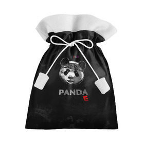 Подарочный 3D мешок с принтом Cygo - panda E в Тюмени, 100% полиэстер | Размер: 29*39 см | Тематика изображения на принте: cygo | panda e | rap | бандана | гепард | голова | леонид вакальчук | медведь | мы бежим с тобой как будто от гепарда | надпись | панда е | реп | репер | рэп | рэпер | сайго | суго | цуго