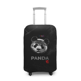 Чехол для чемодана 3D с принтом Cygo - panda E в Тюмени, 86% полиэфир, 14% спандекс | двустороннее нанесение принта, прорези для ручек и колес | Тематика изображения на принте: cygo | panda e | rap | бандана | гепард | голова | леонид вакальчук | медведь | мы бежим с тобой как будто от гепарда | надпись | панда е | реп | репер | рэп | рэпер | сайго | суго | цуго