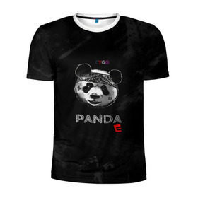 Мужская футболка 3D спортивная с принтом Cygo - panda E в Тюмени, 100% полиэстер с улучшенными характеристиками | приталенный силуэт, круглая горловина, широкие плечи, сужается к линии бедра | cygo | panda e | rap | бандана | гепард | голова | леонид вакальчук | медведь | мы бежим с тобой как будто от гепарда | надпись | панда е | реп | репер | рэп | рэпер | сайго | суго | цуго