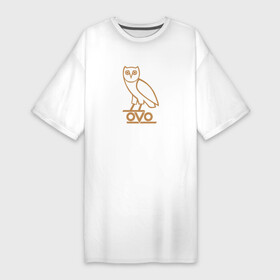 Платье-футболка хлопок с принтом OVO owl в Тюмени,  |  | drake | hotlinebling | more life | ovo | sixgod | дрейк