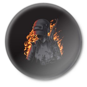 Значок с принтом PUBG в Тюмени,  металл | круглая форма, металлическая застежка в виде булавки | playerunknowns battlegrounds | pubg