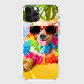 Чехол для iPhone 12 Pro Max с принтом пляж в Тюмени, Силикон |  | Тематика изображения на принте: sea | гавайи | лето | море | океан | отдых | очки | пляж | собака | той терьер