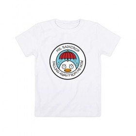 Детская футболка хлопок с принтом Mr Raindrop в Тюмени, 100% хлопок | круглый вырез горловины, полуприлегающий силуэт, длина до линии бедер | Тематика изображения на принте: anime | gin tama | gintama | аниме | гинтама