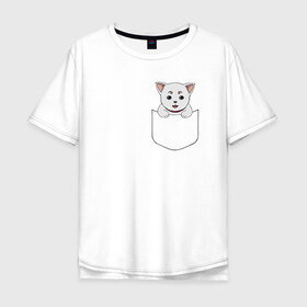 Мужская футболка хлопок Oversize с принтом Sadaharu Pocket в Тюмени, 100% хлопок | свободный крой, круглый ворот, “спинка” длиннее передней части | Тематика изображения на принте: anime | gin tama | gintama | аниме | гинтама