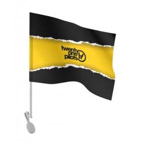Флаг для автомобиля с принтом TWENTY ONE PILOTS в Тюмени, 100% полиэстер | Размер: 30*21 см | city | josh dun | twenty one pilots | tyler joseph | urban | альбом | город | музыка