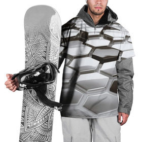 Накидка на куртку 3D с принтом МЕТАЛЛИЧЕСКИЕ СОТЫ в Тюмени, 100% полиэстер |  | Тематика изображения на принте: abstract | abstraction | comb | texture | абстракция | бронь | соты | стальные соты | текстуры