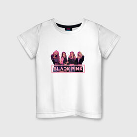 Детская футболка хлопок с принтом Black Pink в Тюмени, 100% хлопок | круглый вырез горловины, полуприлегающий силуэт, длина до линии бедер | black pink | blackpink | square two | square up | дженни ким | лалиса манобан