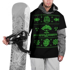 Накидка на куртку 3D с принтом Новогодний Фалаут в Тюмени, 100% полиэстер |  | Тематика изображения на принте: christmas fallout | christmas sweater | fallout | sweater | sweater style | новогодний свитер | новый год | свитер | фалаут