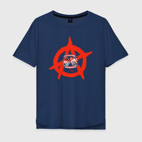 Мужская футболка хлопок Oversize с принтом Монгол Шуудан в Тюмени, 100% хлопок | свободный крой, круглый ворот, “спинка” длиннее передней части | монгол шуудан анархия анархо рок рок панк