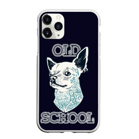 Чехол для iPhone 11 Pro матовый с принтом Old school Chihuahua в Тюмени, Силикон |  | chihuahua | dog | old school | tattoo | олдскул | собака | тату | чихуахуа