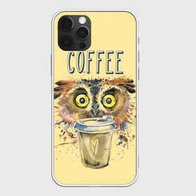 Чехол для iPhone 12 Pro Max с принтом Сова и кофе в Тюмени, Силикон |  | Тематика изображения на принте: coffee | food | love | owl | кофе | сова