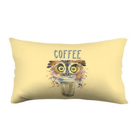 Подушка 3D антистресс с принтом Сова и кофе в Тюмени, наволочка — 100% полиэстер, наполнитель — вспененный полистирол | состоит из подушки и наволочки на молнии | coffee | food | love | owl | кофе | сова