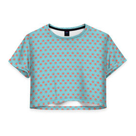 Женская футболка 3D укороченная с принтом BTS - IDOL - (RM) в Тюмени, 100% полиэстер | круглая горловина, длина футболки до линии талии, рукава с отворотами | Тематика изображения на принте: k pop | rm | арэм | джун | ким | корейцы | нам | орнамент | узор