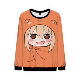 Мужской свитшот 3D с принтом Himouto! Umaru-chan в Тюмени, 100% полиэстер с мягким внутренним слоем | круглый вырез горловины, мягкая резинка на манжетах и поясе, свободная посадка по фигуре | Тематика изображения на принте: himouto umaru chan | himouto umaruchan | komaru | my two faced little sister | tanukichi | u.m.r. | umaru doma | двуличная сестрёнка умару | умару дома