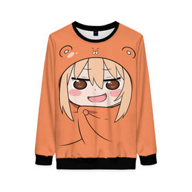 Женский свитшот 3D с принтом Himouto! Umaru-chan в Тюмени, 100% полиэстер с мягким внутренним слоем | круглый вырез горловины, мягкая резинка на манжетах и поясе, свободная посадка по фигуре | himouto umaru chan | himouto umaruchan | komaru | my two faced little sister | tanukichi | u.m.r. | umaru doma | двуличная сестрёнка умару | умару дома