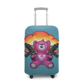 Чехол для чемодана 3D с принтом Fortnite Bear в Тюмени, 86% полиэфир, 14% спандекс | двустороннее нанесение принта, прорези для ручек и колес | battle | bear | epic | fortnite | games | royale | save | soldier | teddy | teddybear | world | битва | королевская | медведь | мишка | солдат | фортнайт