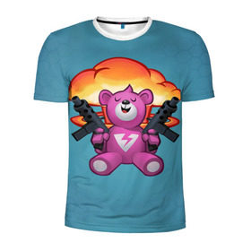 Мужская футболка 3D спортивная с принтом Fortnite Bear в Тюмени, 100% полиэстер с улучшенными характеристиками | приталенный силуэт, круглая горловина, широкие плечи, сужается к линии бедра | battle | bear | epic | fortnite | games | royale | save | soldier | teddy | teddybear | world | битва | королевская | медведь | мишка | солдат | фортнайт