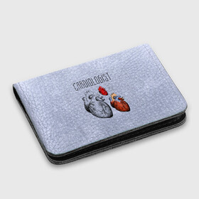 Картхолдер с принтом с принтом кардиолог в Тюмени, натуральная матовая кожа | размер 7,3 х 10 см; кардхолдер имеет 4 кармана для карт; | Тематика изображения на принте: 