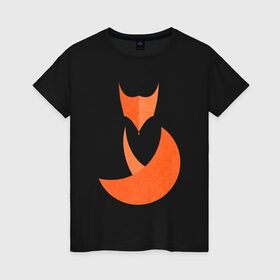 Женская футболка хлопок с принтом FOX в Тюмени, 100% хлопок | прямой крой, круглый вырез горловины, длина до линии бедер, слегка спущенное плечо | fox | геометрия | животное | круги | лапы | лис | лиса | минимализм | хвост