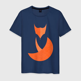Мужская футболка хлопок с принтом FOX в Тюмени, 100% хлопок | прямой крой, круглый вырез горловины, длина до линии бедер, слегка спущенное плечо. | fox | геометрия | животное | круги | лапы | лис | лиса | минимализм | хвост