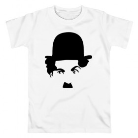Мужская футболка хлопок с принтом Чарли Чаплин в Тюмени, 100% хлопок | прямой крой, круглый вырез горловины, длина до линии бедер, слегка спущенное плечо. | Тематика изображения на принте: глаза. котелок | знаменитость | известность | лицо | минимализм | портрет | чаплин | чарли