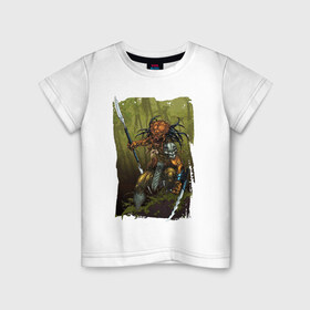 Детская футболка хлопок с принтом Хищник в Тюмени, 100% хлопок | круглый вырез горловины, полуприлегающий силуэт, длина до линии бедер | prediator | инопланетяне | ночь | опасность | пришельцы | ужасы. | фантастика | фильм | хищник