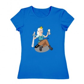 Женская футболка хлопок с принтом Disenchantment. Princess Bean в Тюмени, 100% хлопок | прямой крой, круглый вырез горловины, длина до линии бедер, слегка спущенное плечо | 