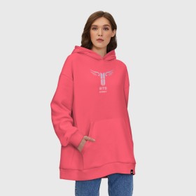 Худи SuperOversize хлопок с принтом BTS Army в Тюмени, 70% хлопок, 30% полиэстер, мягкий начес внутри | карман-кенгуру, эластичная резинка на манжетах и по нижней кромке, двухслойный капюшон
 | k pop | аниме | корея | музыка