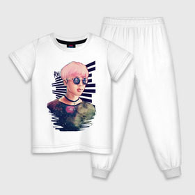 Детская пижама хлопок с принтом BTS RM в Тюмени, 100% хлопок |  брюки и футболка прямого кроя, без карманов, на брюках мягкая резинка на поясе и по низу штанин
 | k pop | rap monster. | rm | аниме | ким | корея | музыка