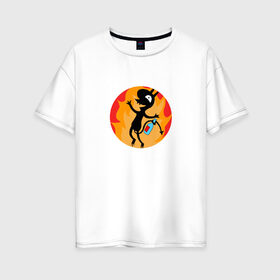Женская футболка хлопок Oversize с принтом Люси в Тюмени, 100% хлопок | свободный крой, круглый ворот, спущенный рукав, длина до линии бедер
 | disenchantment | люси | мэтт гроунинг | разочарование | тролль | эльф